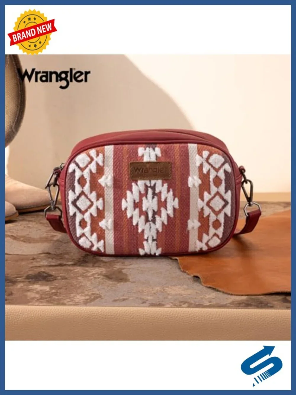 Aztec Canvas Crossbody Purse with Zippered Pocket